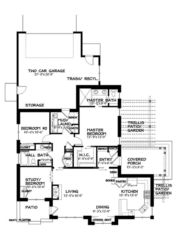 House Design - Craftsman Floor Plan - Main Floor Plan #895-72