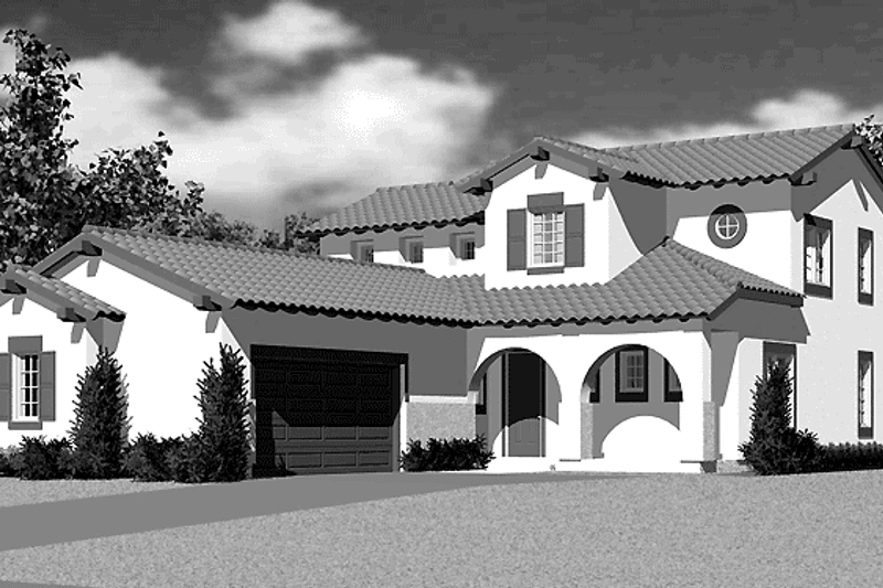 Home Plan - Exterior - Front Elevation 3 for Mediterranean House Plan #72-1119 - 4 bed, 2.5 bath