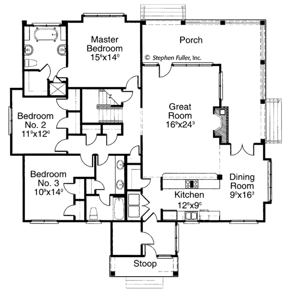 Architectural House Design - Country Floor Plan - Main Floor Plan #429-198
