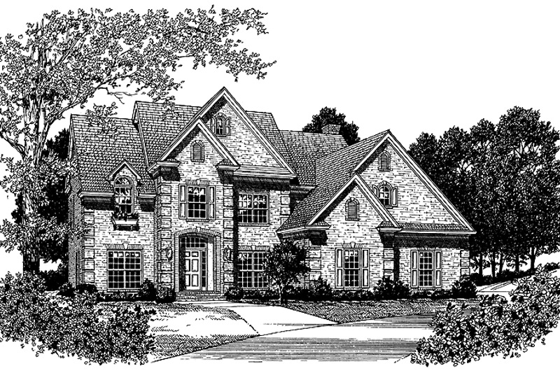 House Blueprint - Exterior - Front Elevation 3 for Traditional House Plan #453-346 - 4 bed, 3.5 bath