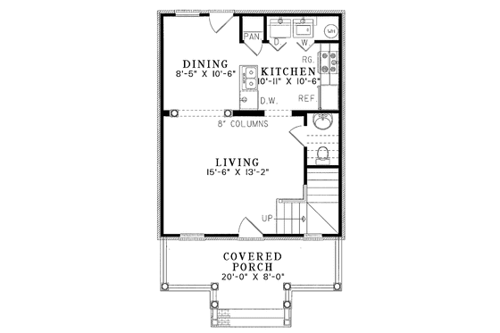 Floor Plan - Main Floor for Country House Plan #17-3176 - 2 bed, 2.5 bath