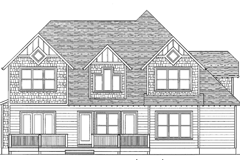 Home Plan - Exterior - Rear Elevation for Craftsman House Plan #413-903 - 4 bed, 3.5 bath