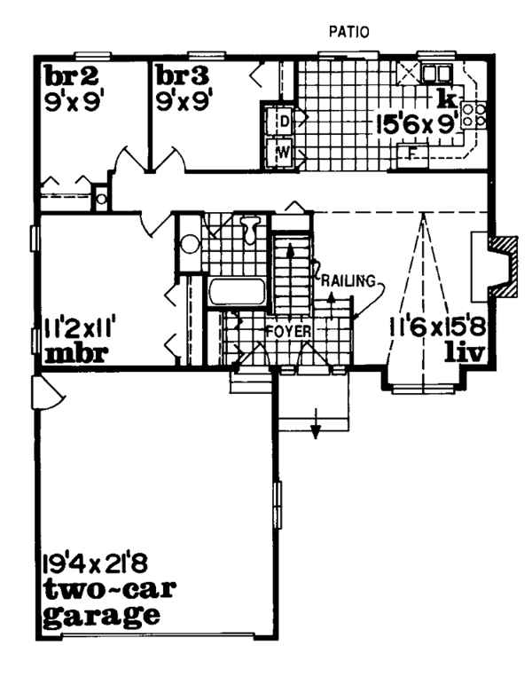 Architectural House Design - Ranch Floor Plan - Main Floor Plan #47-782