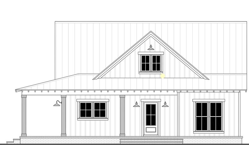 House Blueprint - Exterior - Front Elevation 9 for Country House Plan #430-440 - 2 bed, 2 bath