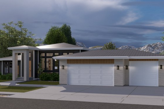 Exterior - Front Elevation 3 for Contemporary House Plan #1060-273 - 3 bed, 2.5 bath