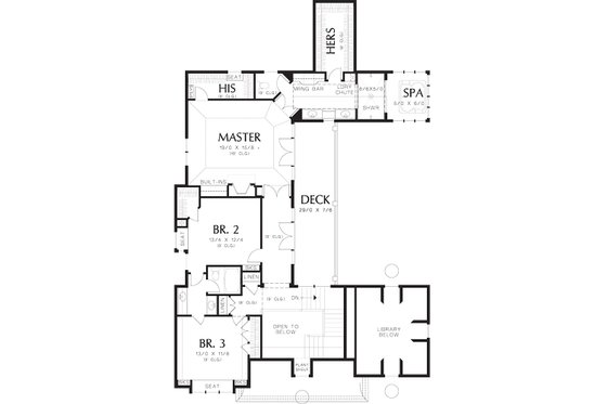 Floor Plan - Upper Floor for Traditional House Plan #48-244 - 4 bed, 3.5 bath