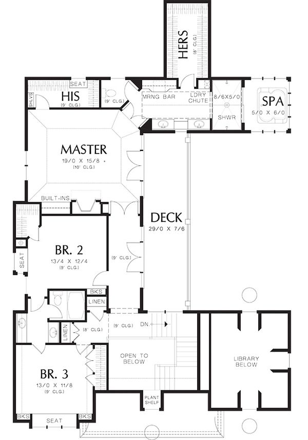 Architectural House Design - Traditional Floor Plan - Upper Floor Plan #48-244