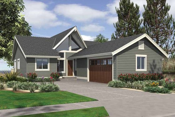 Exterior - Front Elevation 3 for Contemporary House Plan #132-541 - 4 bed, 3 bath