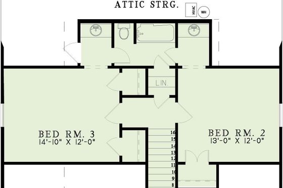 Exterior - Front Elevation 5 for Southern House Plan #17-270 - 3 bed, 3 bath