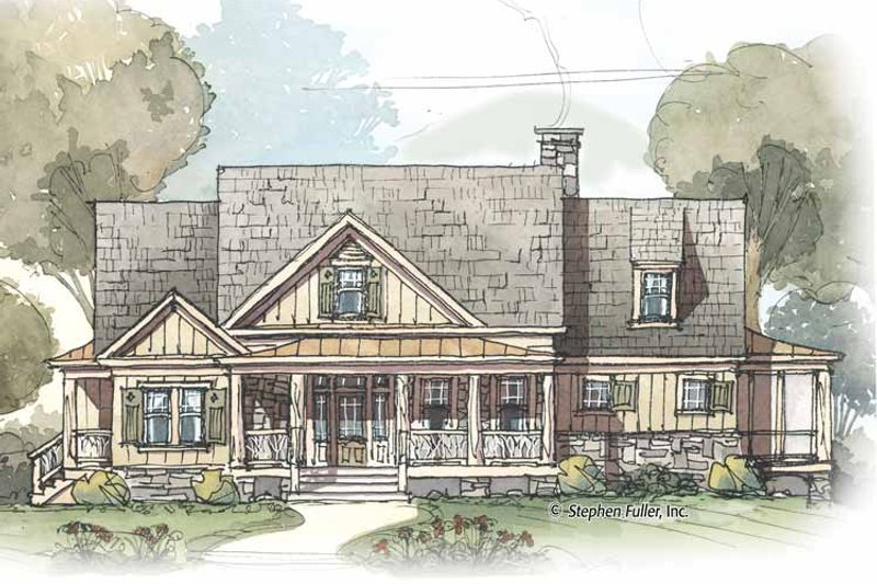 Home Plan - Exterior - Front Elevation 3 for Country House Plan #429-424 - 3 bed, 4 bath