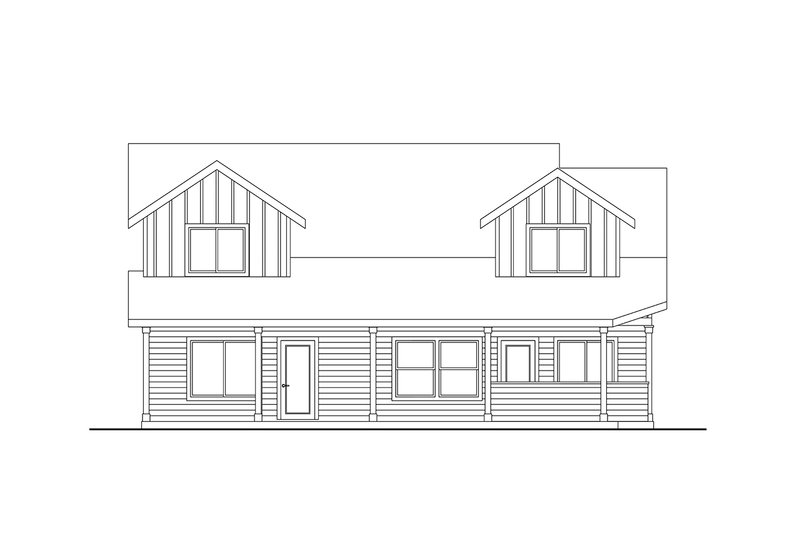 Dream House Plan - Exterior - Rear Elevation for Craftsman House Plan #124-1201 - 3 bed, 2 bath