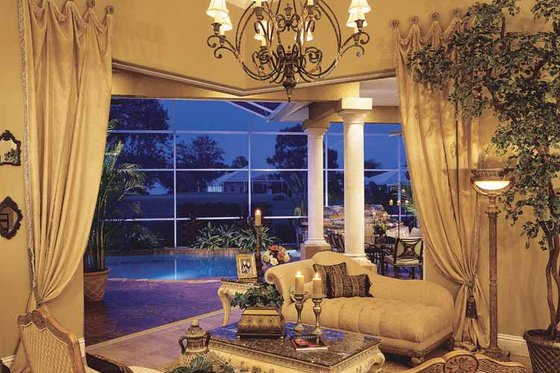 Interior - Family Room for Mediterranean House Plan #930-60 - 3 bed, 2.5 bath