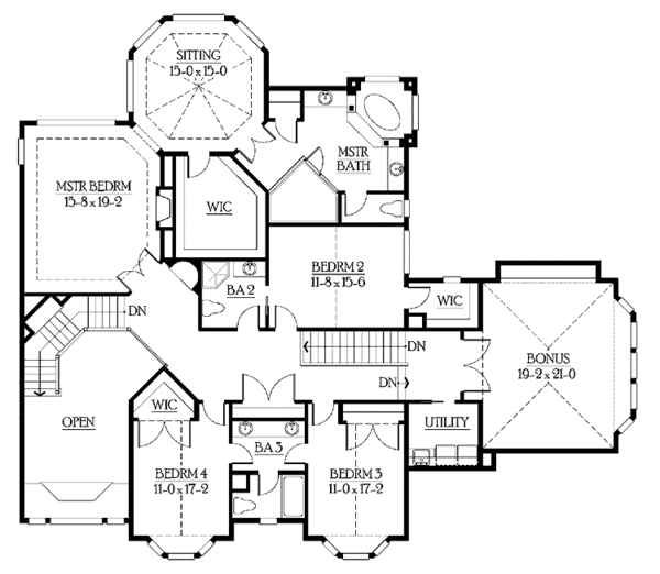 Dream House Plan - Craftsman Floor Plan - Upper Floor Plan #132-251