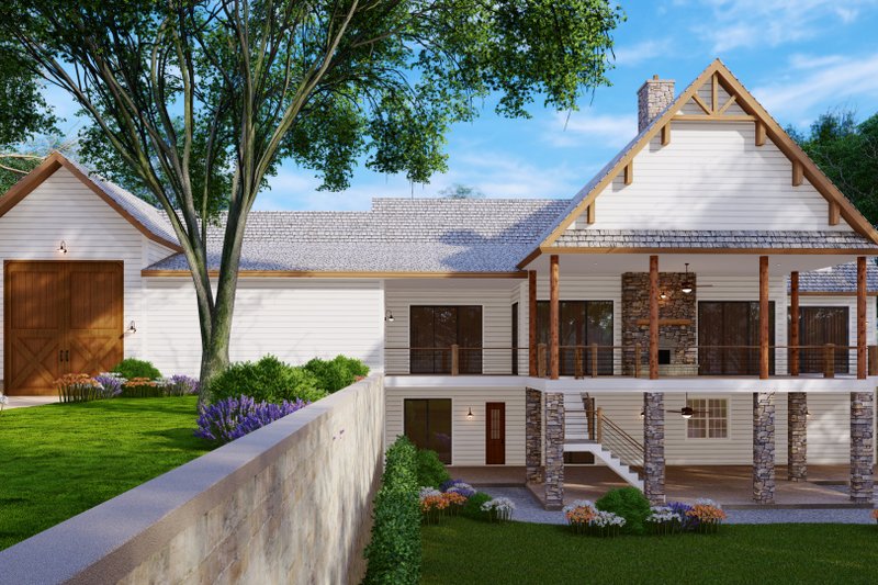 Home Plan - Exterior - Rear Elevation 1 for Farmhouse House Plan #54-446 - 3 bed, 2 bath