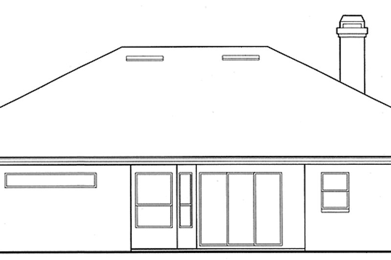 House Blueprint - Exterior - Rear Elevation for Mediterranean House Plan #417-638 - 4 bed, 3 bath