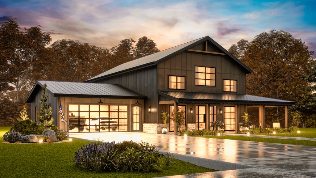 Exterior - Front Elevation 8 for Farmhouse House Plan #54-687 - 3 bed, 2.5 bath