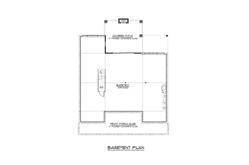Architectural House Design - Floor Plan - Lower Floor for Ranch House Plan #1064-191 - 3 bed, 2 bath