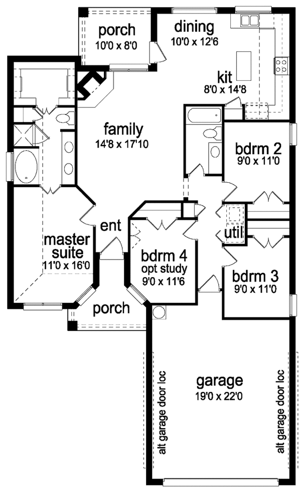 Home Plan - Traditional Floor Plan - Main Floor Plan #84-675