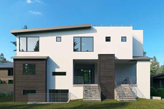 Exterior - Rear Elevation for Contemporary House Plan #1066-133 - 5 bed, 4 bath