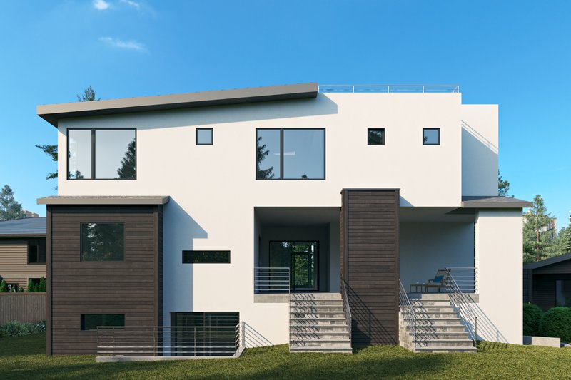 Architectural House Design - Exterior - Rear Elevation for Contemporary House Plan #1066-133 - 5 bed, 4 bath