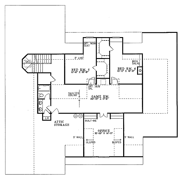 Home Plan - Traditional Floor Plan - Upper Floor Plan #17-244