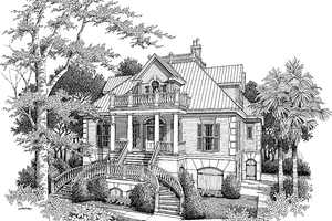 House Plan Design - Exterior - Front Elevation for Classical House Plan #37-264 - 4 bed, 3.5 bath