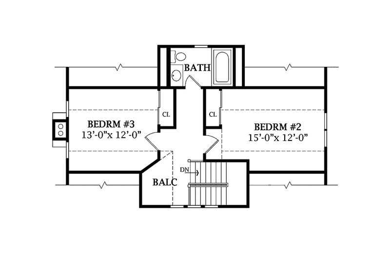 Home Plan - Floor Plan - Upper Floor for Craftsman House Plan #456-93 - 3 bed, 2.5 bath