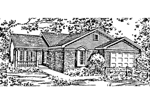 Country Exterior - Front Elevation Plan #405-295