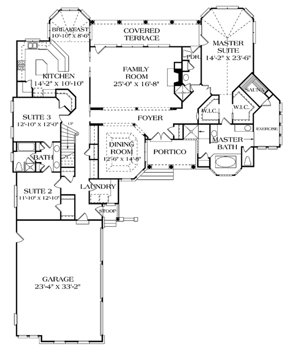 Dream House Plan - Mediterranean Floor Plan - Main Floor Plan #453-365
