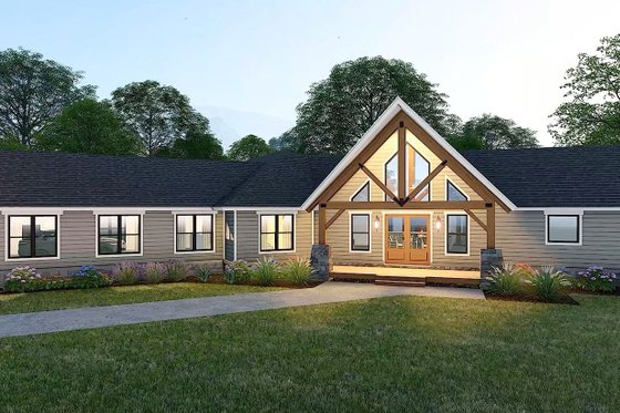 Exterior - Front Elevation 3 for Country House Plan #932-1275 - 3 bed, 2 bath