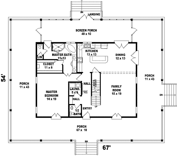 Southern Floor Plan - Main Floor Plan #81-735