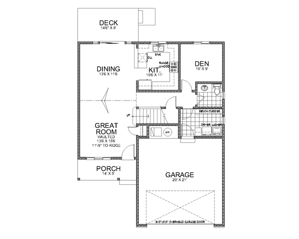 Craftsman Floor Plan - Main Floor Plan #112-192