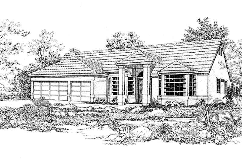 Dream House Plan - Mediterranean Exterior - Front Elevation Plan #72-911