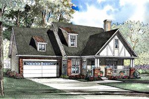 Tudor Exterior - Front Elevation Plan #17-3180