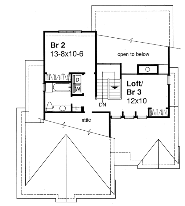 House Plan Design - Prairie Floor Plan - Upper Floor Plan #320-1110