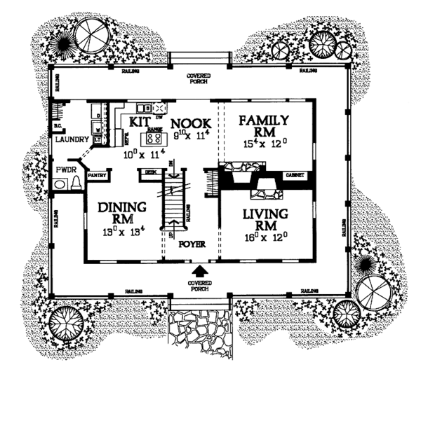 House Blueprint - Country Floor Plan - Main Floor Plan #72-977