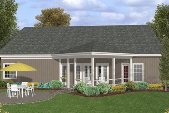 Exterior - Rear Elevation for Craftsman House Plan #56-581 - 3 bed, 2.5 bath