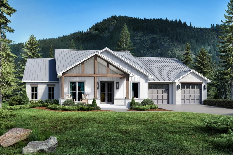 House Blueprint - Farmhouse Exterior - Front Elevation Plan #430-368