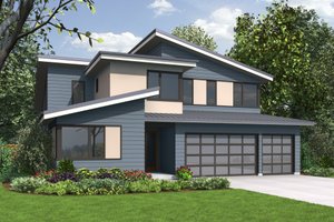 Contemporary Exterior - Front Elevation Plan #48-706