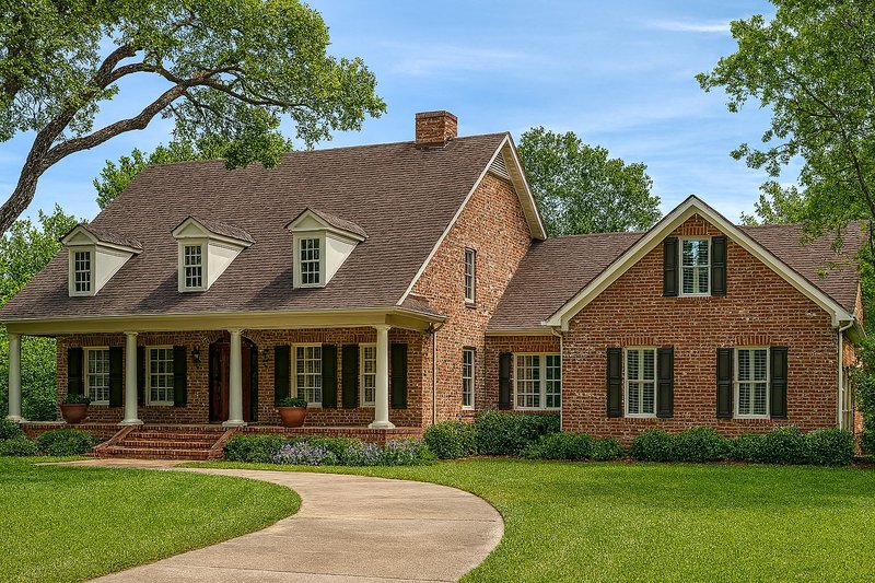 Southern Style House Plan - 4 Beds 3.5 Baths 2476 Sq/Ft Plan #17-299 Exterior