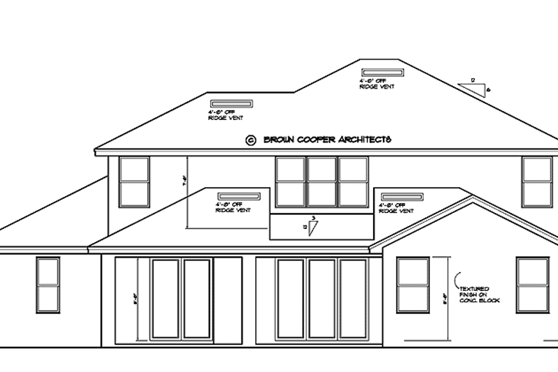 Home Plan - Exterior - Rear Elevation for Mediterranean House Plan #999-109 - 5 bed, 3 bath