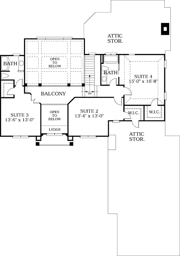 House Plan Design - Mediterranean Floor Plan - Upper Floor Plan #453-353