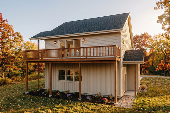 Exterior - Rear Elevation for Farmhouse House Plan #1099-24 - 1 bed, 1 bath