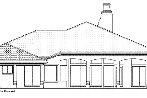 Exterior - Rear Elevation for Mediterranean House Plan #930-306 - 4 bed, 3.5 bath