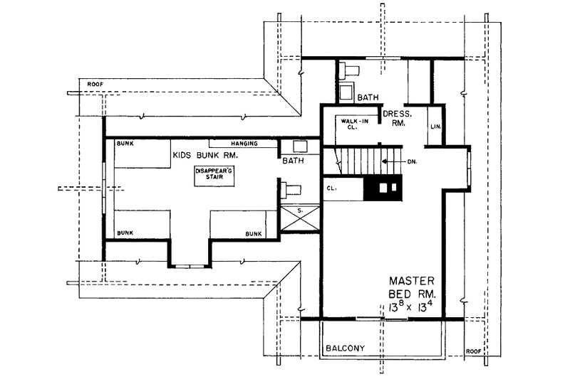 Home Plan - Floor Plan - Upper Floor for Contemporary House Plan #72-630 - 4 bed, 3 bath
