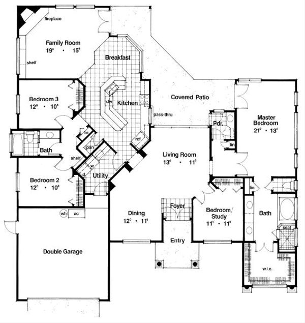 Mediterranean Floor Plan - Main Floor Plan #417-251