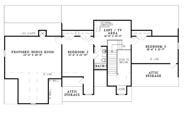 Home Plan - Country Floor Plan - Upper Floor Plan #17-3163