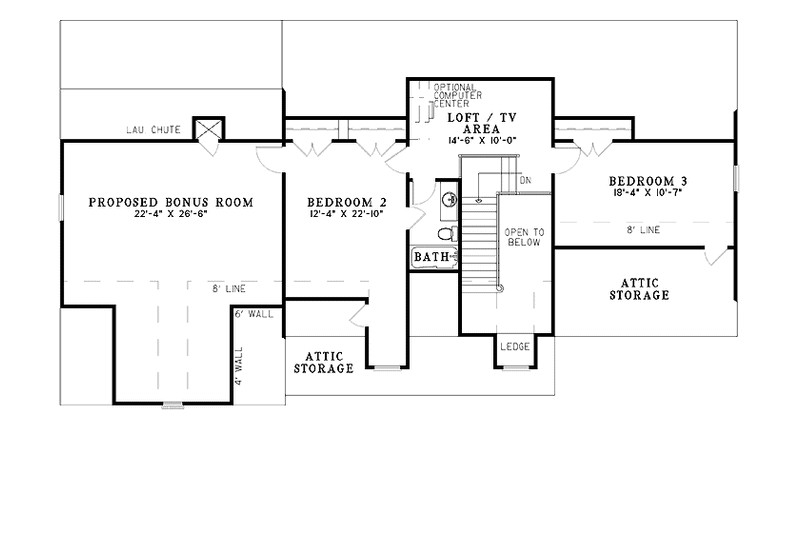 Home Plan - Floor Plan - Upper Floor for Country House Plan #17-3163 - 3 bed, 2.5 bath