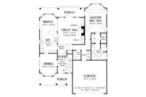 Floor Plan - Main Floor for Victorian House Plan #929-715 - 3 bed, 2.5 bath