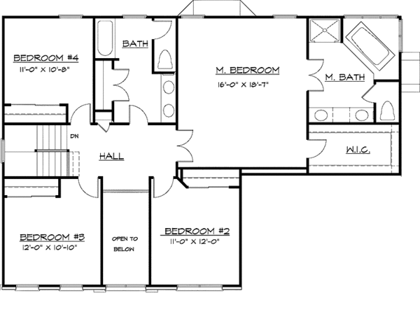 Dream House Plan - Colonial Floor Plan - Upper Floor Plan #320-906